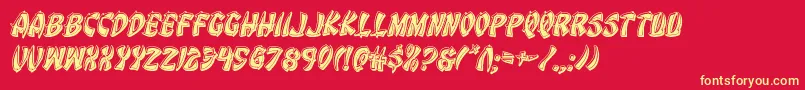 Eggrollbevelital Font – Yellow Fonts on Red Background