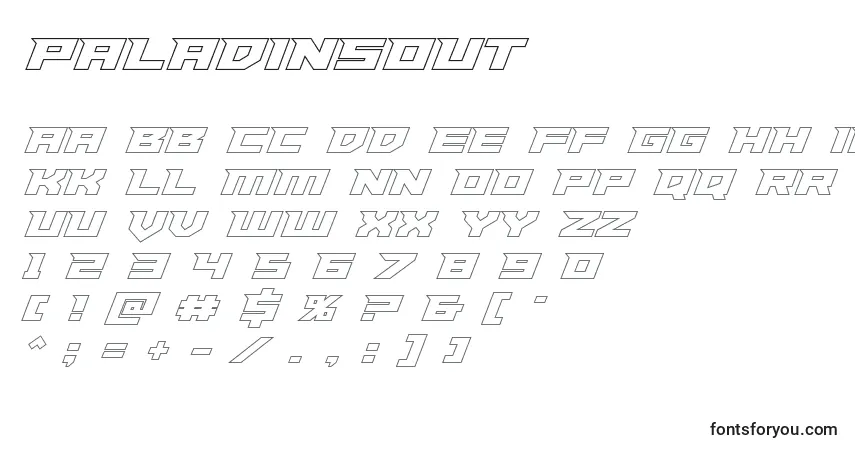Czcionka Paladinsout – alfabet, cyfry, specjalne znaki