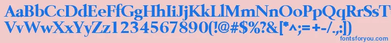 フォントBelfastlhBold – ピンクの背景に青い文字