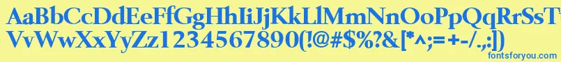 BelfastlhBold Font – Blue Fonts on Yellow Background