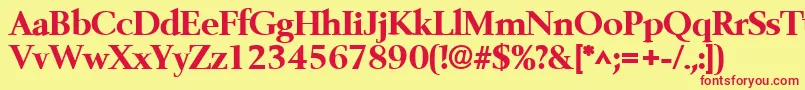 BelfastlhBold Font – Red Fonts on Yellow Background