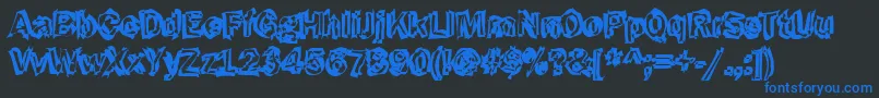 Funky43Bold Font – Blue Fonts on Black Background