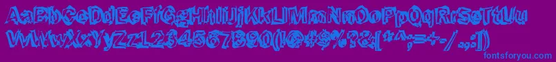 Funky43Bold Font – Blue Fonts on Purple Background