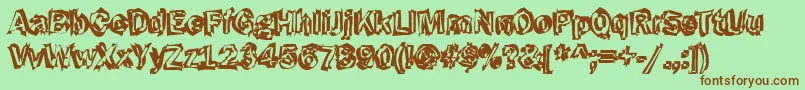 Funky43Bold Font – Brown Fonts on Green Background