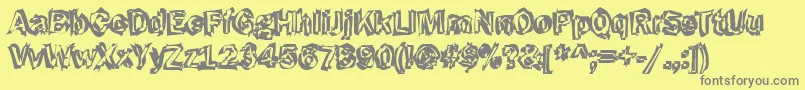 Funky43Bold Font – Gray Fonts on Yellow Background