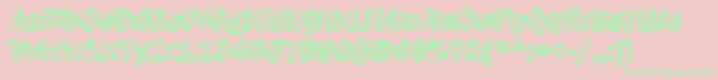Funky43Bold Font – Green Fonts on Pink Background