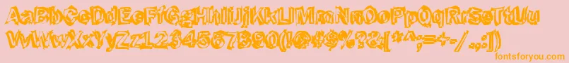Funky43Bold Font – Orange Fonts on Pink Background