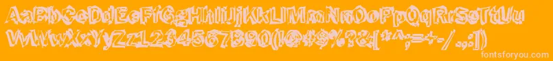 Funky43Bold Font – Pink Fonts on Orange Background