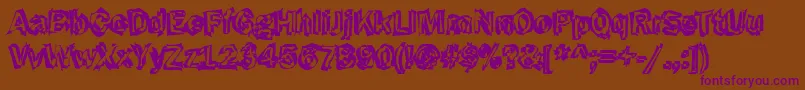 Funky43Bold Font – Purple Fonts on Brown Background