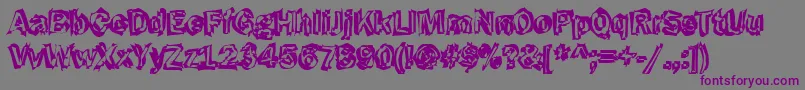 Funky43Bold Font – Purple Fonts on Gray Background