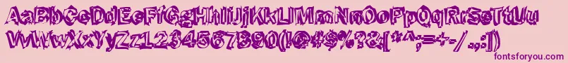 Funky43Bold Font – Purple Fonts on Pink Background