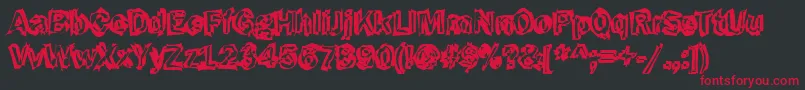 Funky43Bold-Schriftart – Rote Schriften auf schwarzem Hintergrund