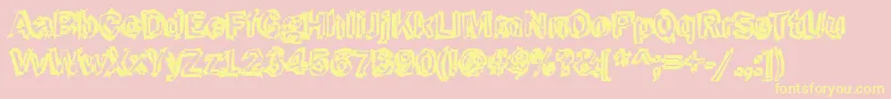 Funky43Bold Font – Yellow Fonts on Pink Background