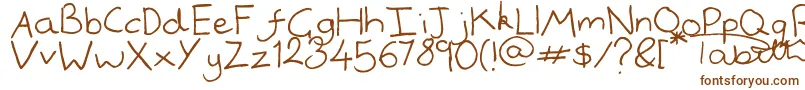 Handwrited-Schriftart – Braune Schriften auf weißem Hintergrund