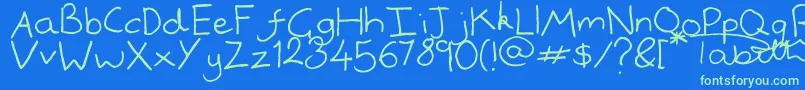 Шрифт Handwrited – зелёные шрифты на синем фоне