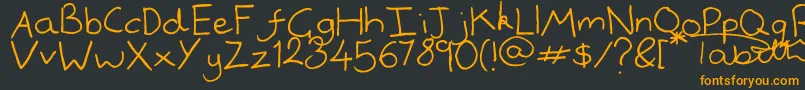 Handwrited-Schriftart – Orangefarbene Schriften auf schwarzem Hintergrund