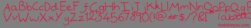 Handwrited Font – Red Fonts on Gray Background