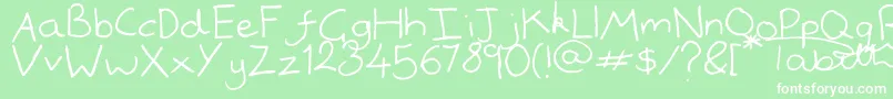 Handwrited Font – White Fonts on Green Background