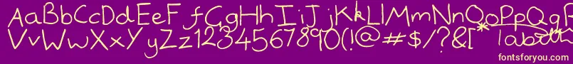 Handwrited Font – Yellow Fonts on Purple Background