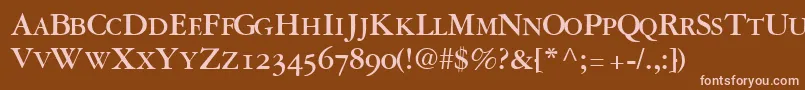 Шрифт GaramondrepriseosscapssskBold – розовые шрифты на коричневом фоне