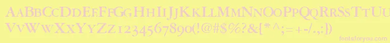 GaramondrepriseosscapssskBold Font – Pink Fonts on Yellow Background