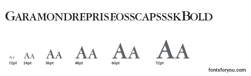 GaramondrepriseosscapssskBold Font Sizes