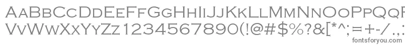 CopperplateGothicLightRegular-fontti – harmaat kirjasimet valkoisella taustalla