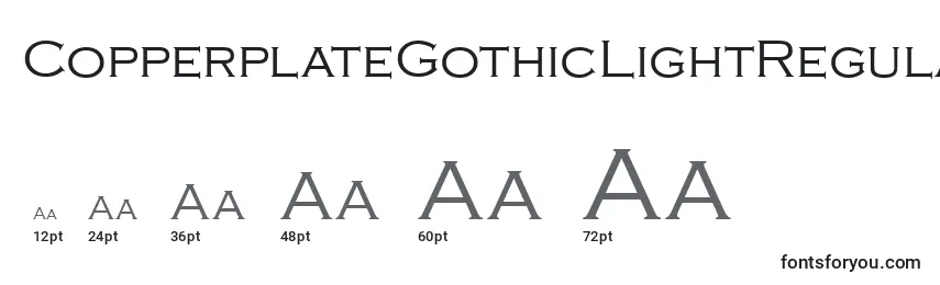 CopperplateGothicLightRegular Font Sizes