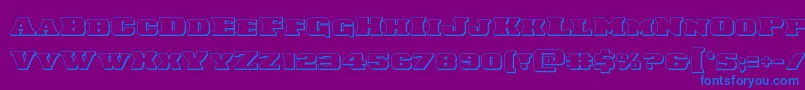 Laredotrail3D-Schriftart – Blaue Schriften auf violettem Hintergrund