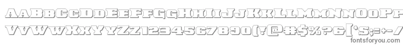 フォントLaredotrail3D – 白い背景に灰色の文字