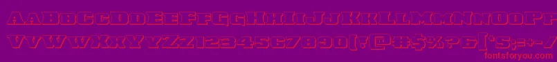 Laredotrail3D-Schriftart – Rote Schriften auf violettem Hintergrund