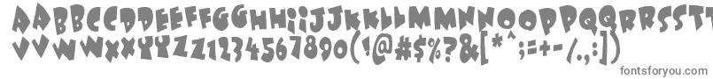 フォントUnder ffy – 白い背景に灰色の文字