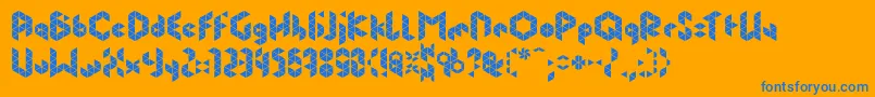 PrismfontClv3 Font – Blue Fonts on Orange Background