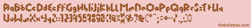 PrismfontClv3 Font – Brown Fonts on Pink Background