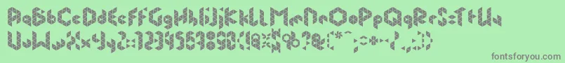 Fonte PrismfontClv3 – fontes cinzas em um fundo verde