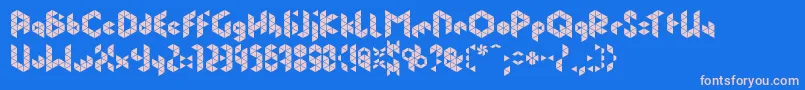 Fonte PrismfontClv3 – fontes rosa em um fundo azul