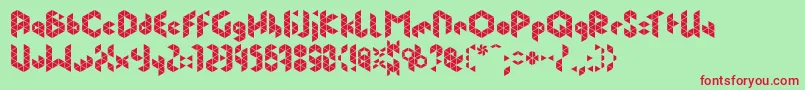 PrismfontClv3 Font – Red Fonts on Green Background