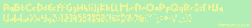 PrismfontClv3 Font – Yellow Fonts on Green Background