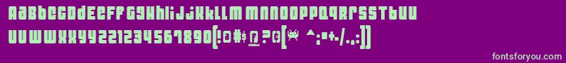 DynomiteThin-fontti – vihreät fontit violetilla taustalla