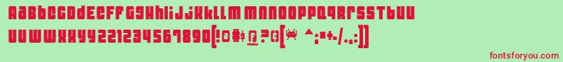 DynomiteThin Font – Red Fonts on Green Background