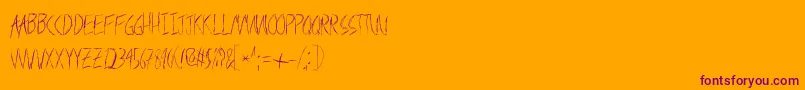 Metalshard-Schriftart – Violette Schriften auf orangefarbenem Hintergrund