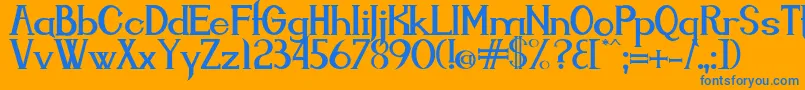 Endora Font – Blue Fonts on Orange Background