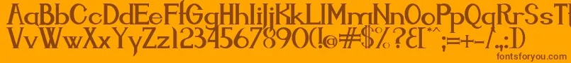 Endora Font – Brown Fonts on Orange Background