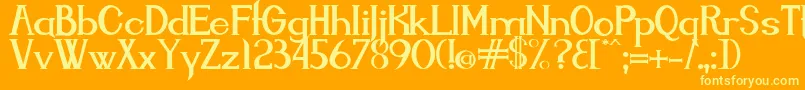 Подробнее о шрифте Endora Шрифт Endora – жёлтые шрифты на оранжевом фоне