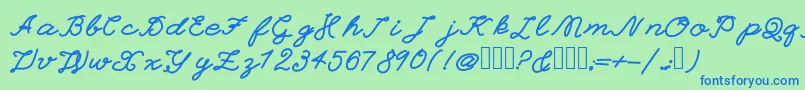 EinsteinGrand Font – Blue Fonts on Green Background