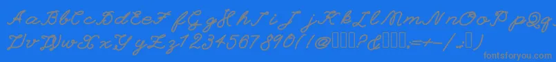 フォントEinsteinGrand – 青い背景に灰色の文字