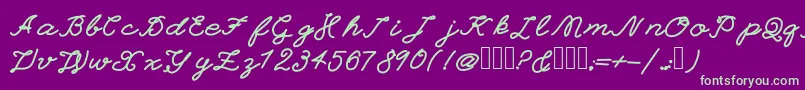 EinsteinGrand Font – Green Fonts on Purple Background