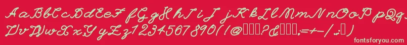 EinsteinGrand Font – Green Fonts on Red Background