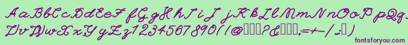 EinsteinGrand Font – Purple Fonts on Green Background