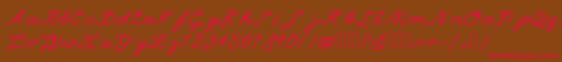 EinsteinGrand Font – Red Fonts on Brown Background
